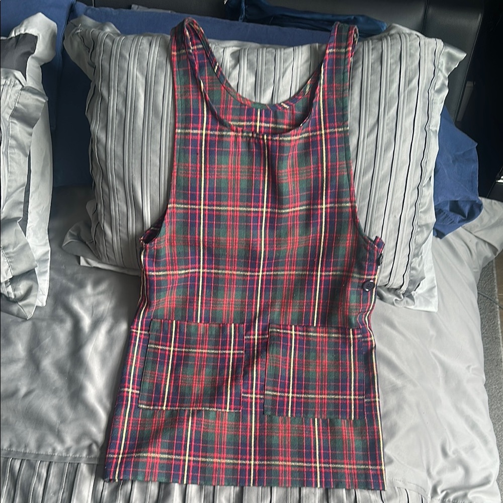 Plaid Sleeveless Mini Dress